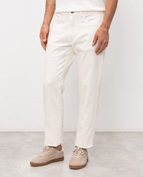 Peserico Ivory jeans with logo patch R54717TSQ07956