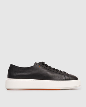 Santoni Black leather sneakers WBCD61322BARCDYI