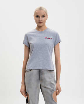 Off-White Grey melange T-shirt with logo 2AA112S26JER002