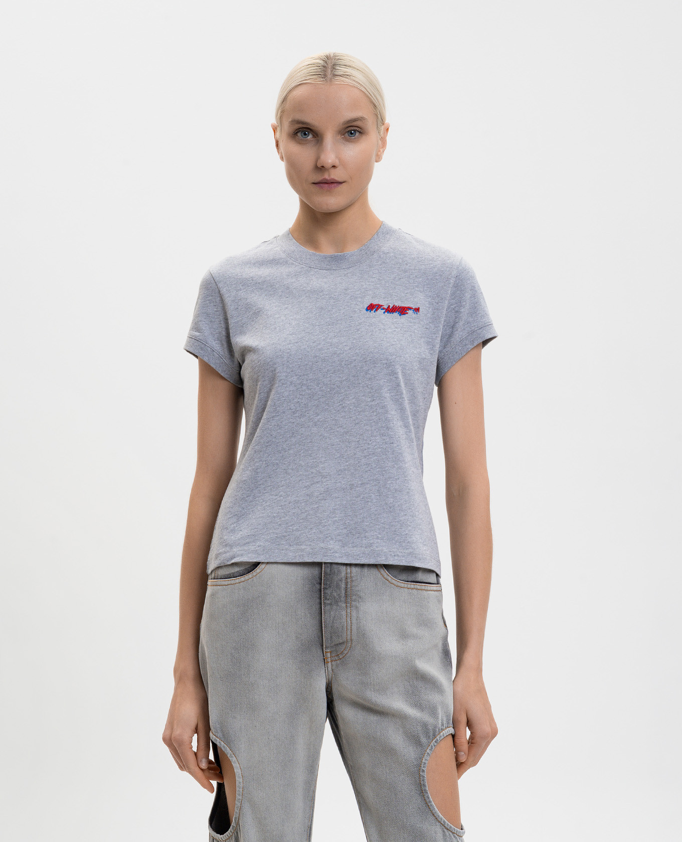 

Grey melange T-shirt with logo Off-White