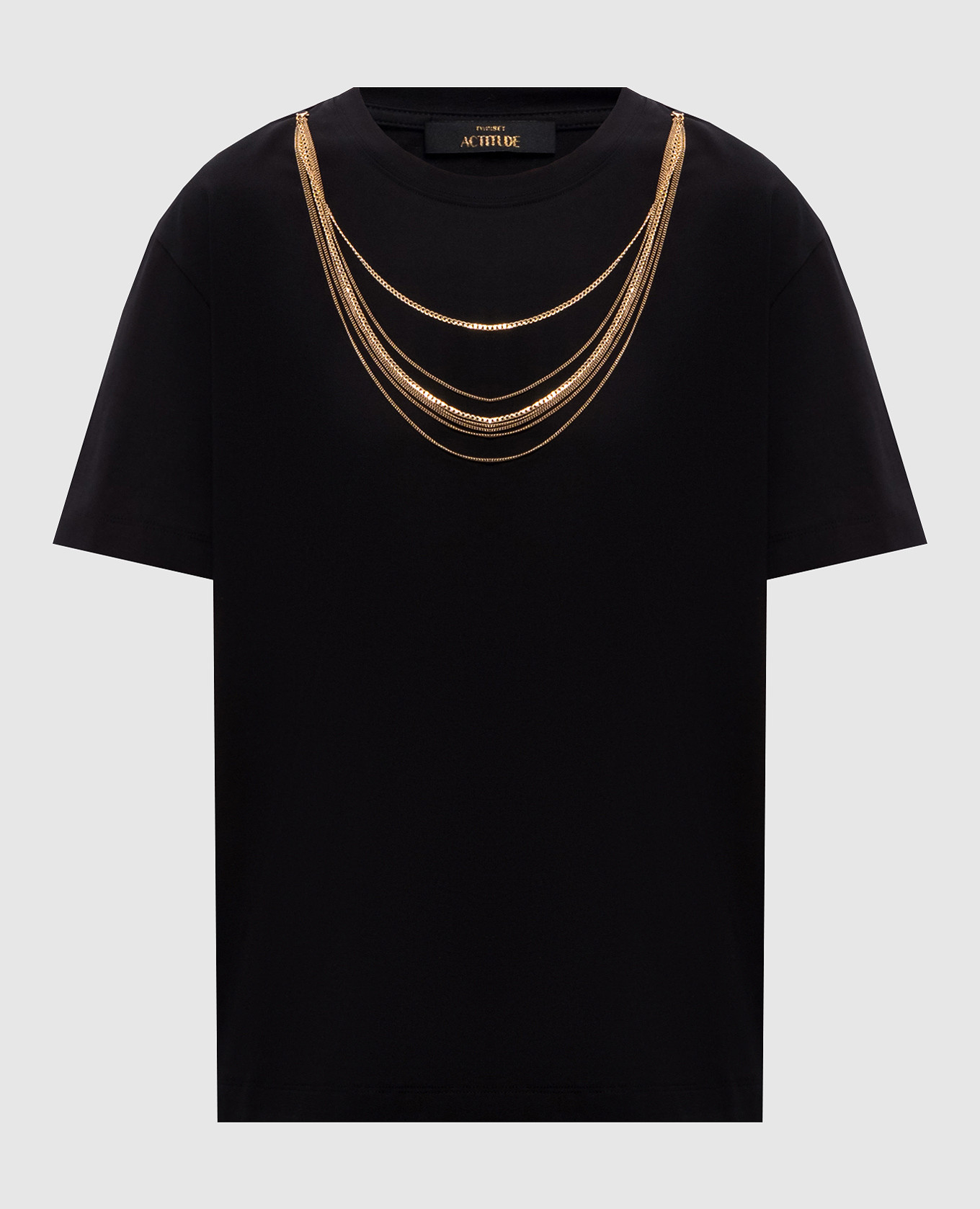 Black T-shirt with chains