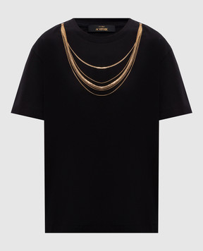 Twinset Black T-shirt with chains 262AP2460