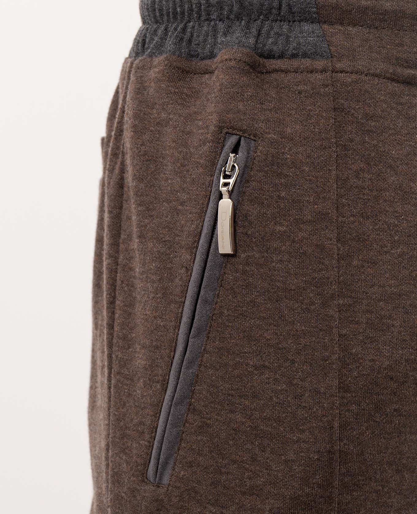 Dark brown wool trousers with lapels Doriani Cashmere 5