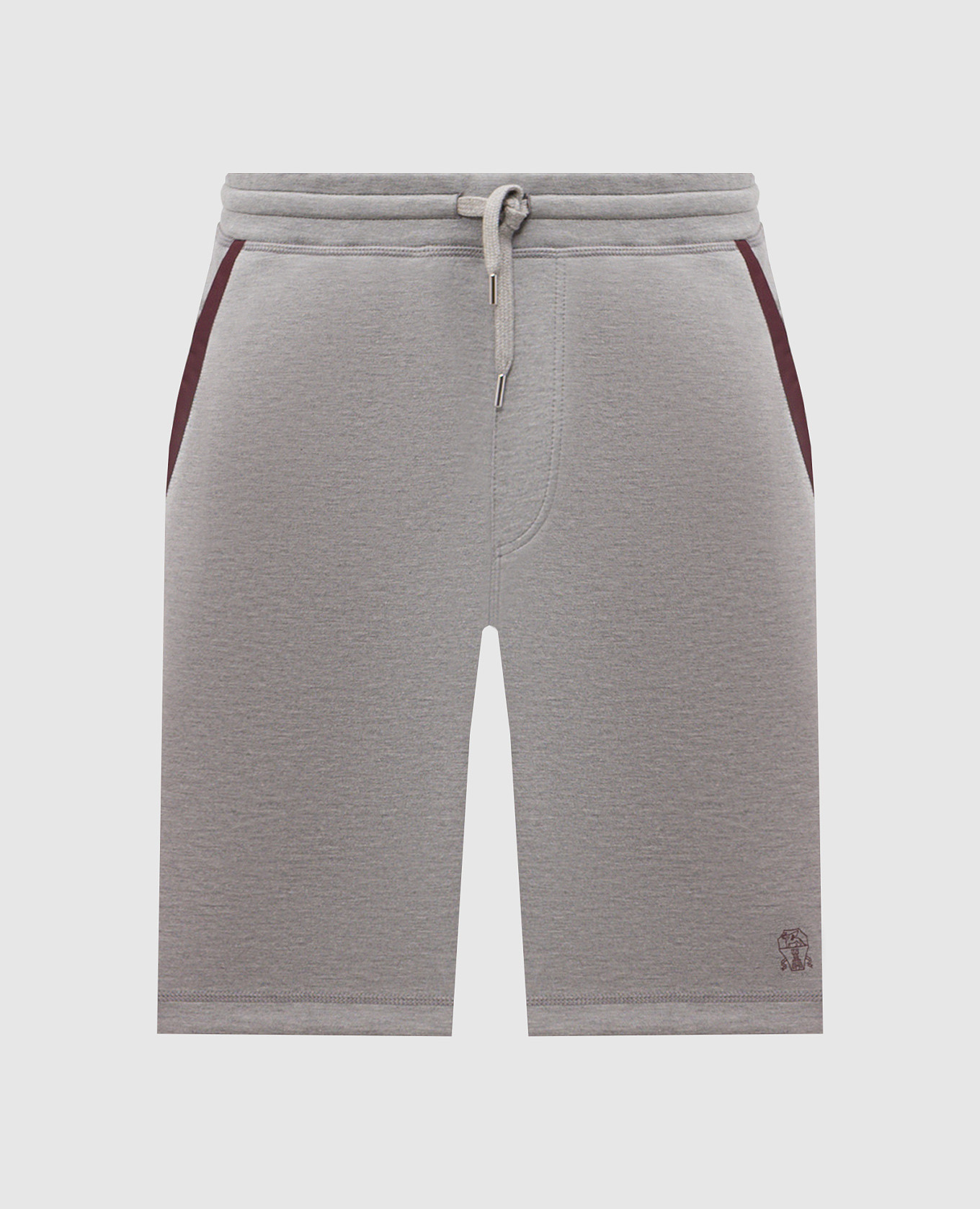 

Grey shorts with logo print Brunello Cucinelli