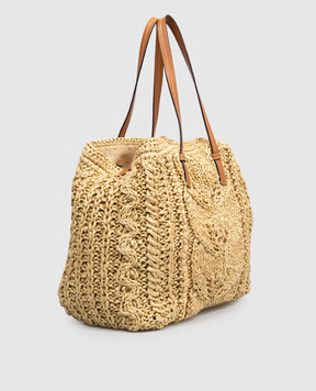 Ermanno Scervino Beige raffia tote bag D483S311FMRDM