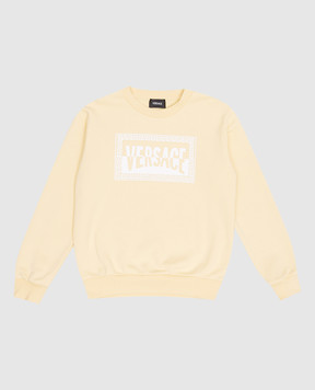 Versace Children's yellow sweatshirt with logo print 10183341A16973
