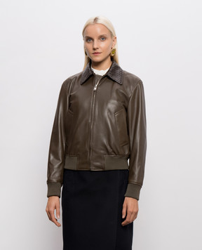 Bottega Veneta Khaki leather jacket 874736V61D0