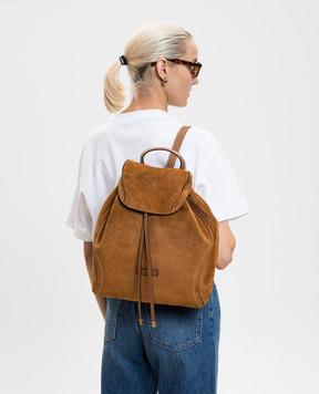 Gianni Chiarini Violette brown suede backpack ZN12237CMPL