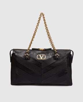 Valentino Panthea black leather bag with Swarovski crystals 8W2B0S70UYF