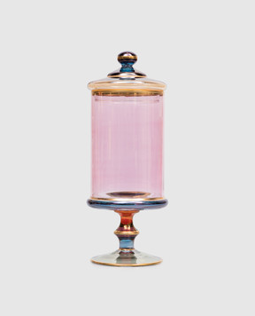 Griffe Pink glass storage container with rim AQ663С1