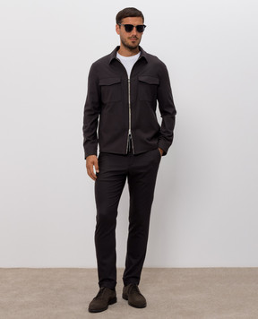 Marco Pescarolo Dark gray wool and cashmere pants CARACCIOLO5429