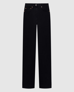 Balmain Black flared jeans with logo patch PA0000000026