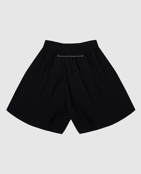 Maison Margiela MM6 Children's black shorts with embroidered emblem M61003MM07Z