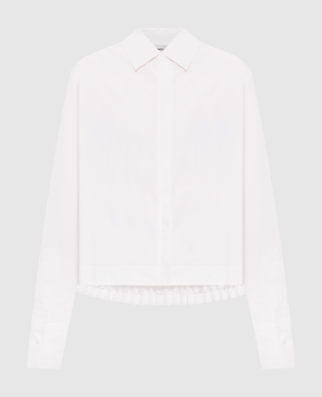 Kacey White Cropped Shirt with Lace