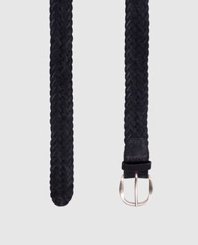 Orciani Blue suede Plot belt with weaving U08318SUP