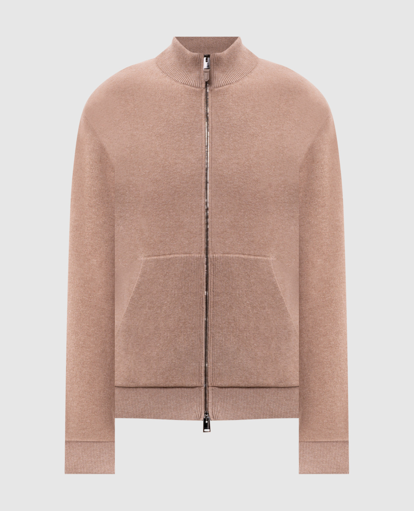 Beige cardigan with wool and cashmere