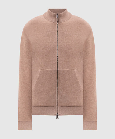 Beige Strickjacke aus Wolle und Kaschmir