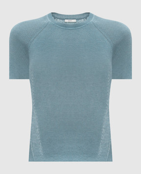 JOSEPH Belarb turquoise ribbed linen top JF009768