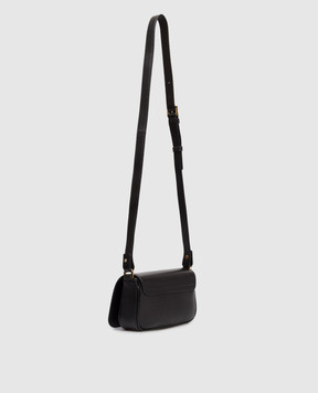 Versace Black leather messenger bag with logo 10187471A13171