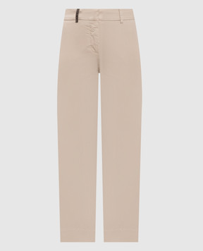 Peserico Beige pants with a patch A04718T2302481