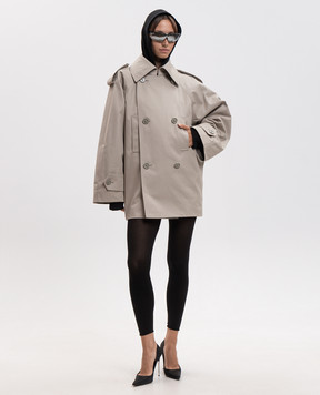 Balenciaga Beige trench coat with logo patch 872299TKP07