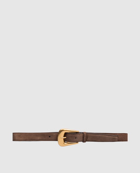 Saint Laurent Brown suede belt FOLK 8394571U80W
