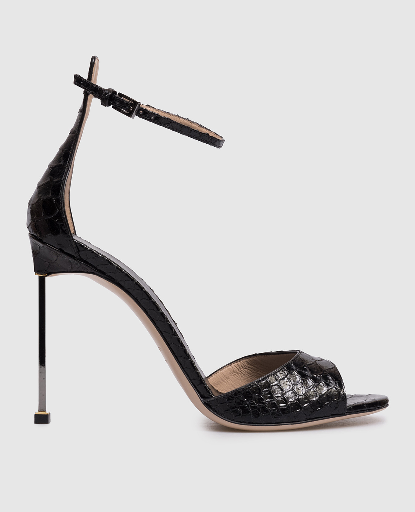 

Black Python Spire Leather Sandals Tom Ford