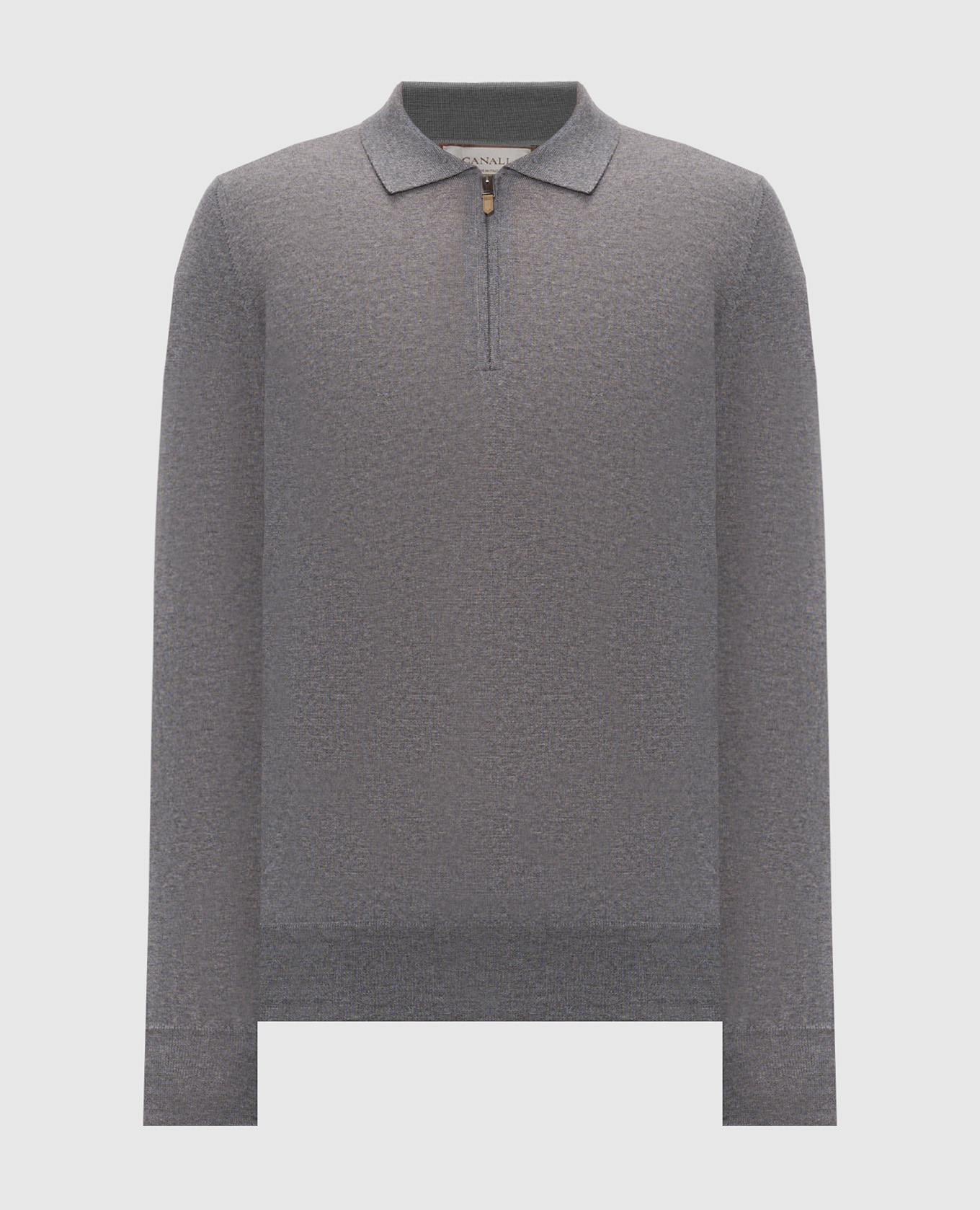 Gray wool polo shirt
