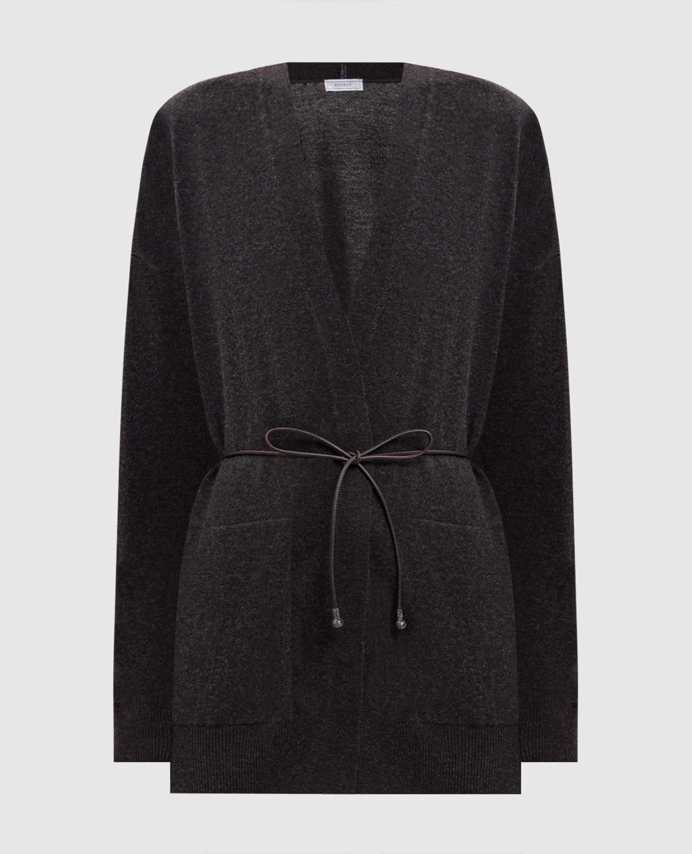 Brown cardigan made of wool, silk and cashmere