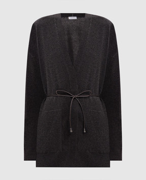Peserico Brown cardigan made of wool, silk and cashmere A99210F12A09283
