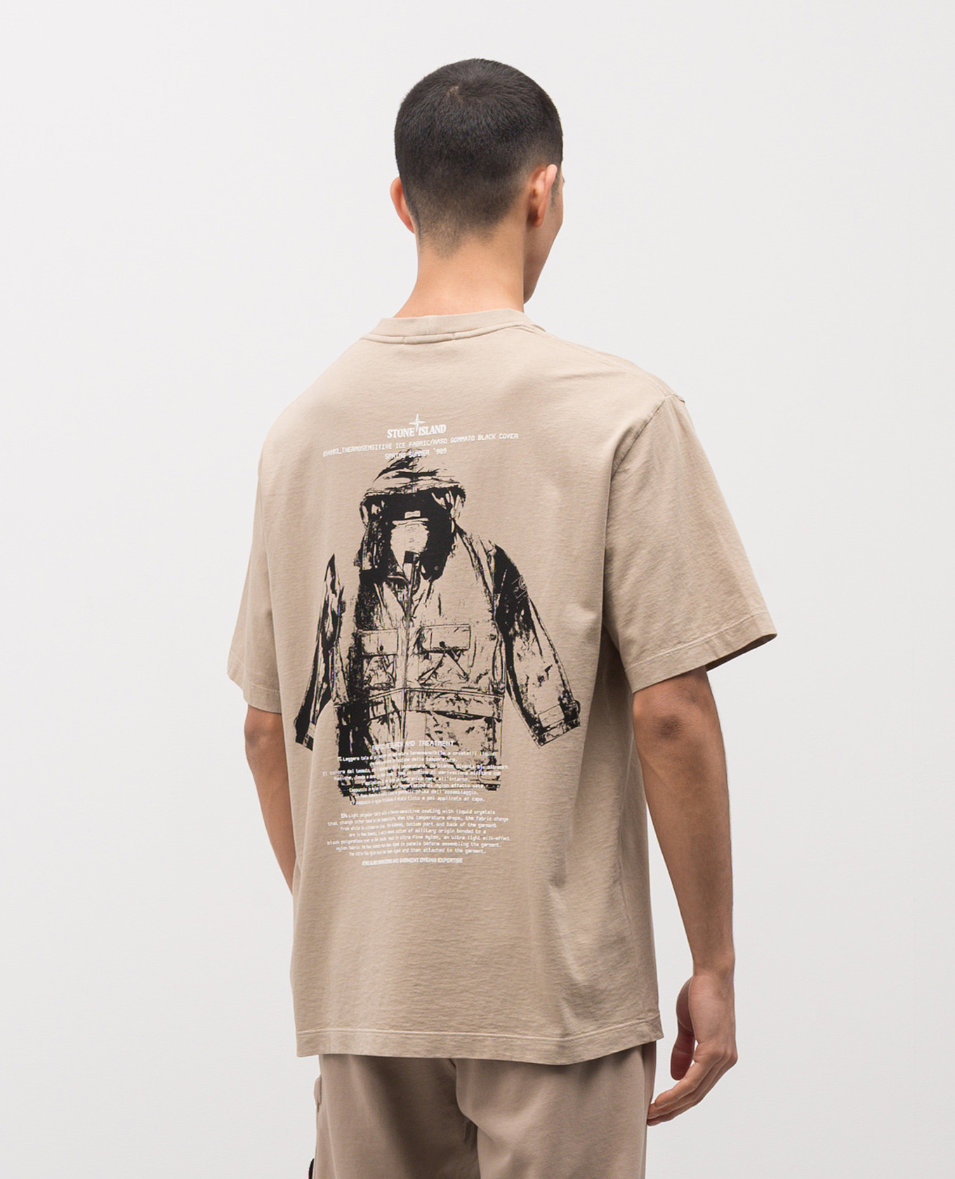 

Beige T-shirt with print Stone Island