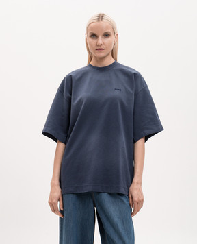 Juun.j Blue T-shirt with embroidered logo JW6442W56P