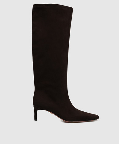 Brown suede boots