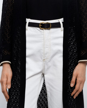 Agnona Black leather belt L61003L8157