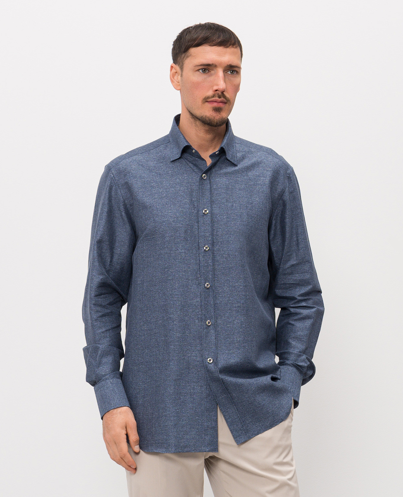 

Blue shirt with linen Stefano Ricci
