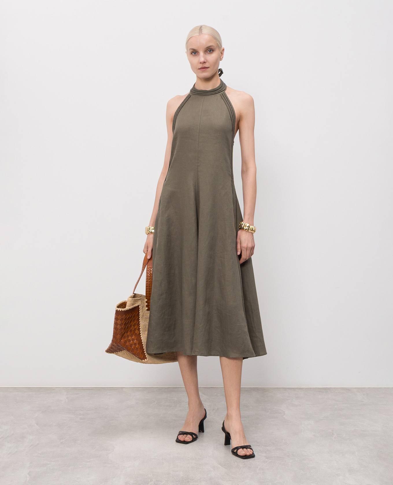 

Carabo khaki dress with open back Max & Co