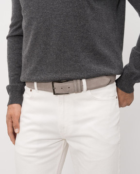 Cashmere&Whiskey Gray suede belt SUEDE