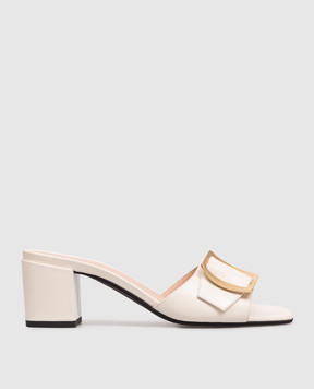 Bally Boucle Ivory Leather Mules WS550SVT005