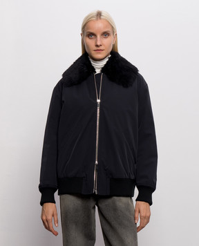 Yves Salomon Army Black jacket with fur 27WFV05264U02W