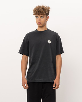 Palm Angels Black T-shirt with branded patch PAMAA001JR010
