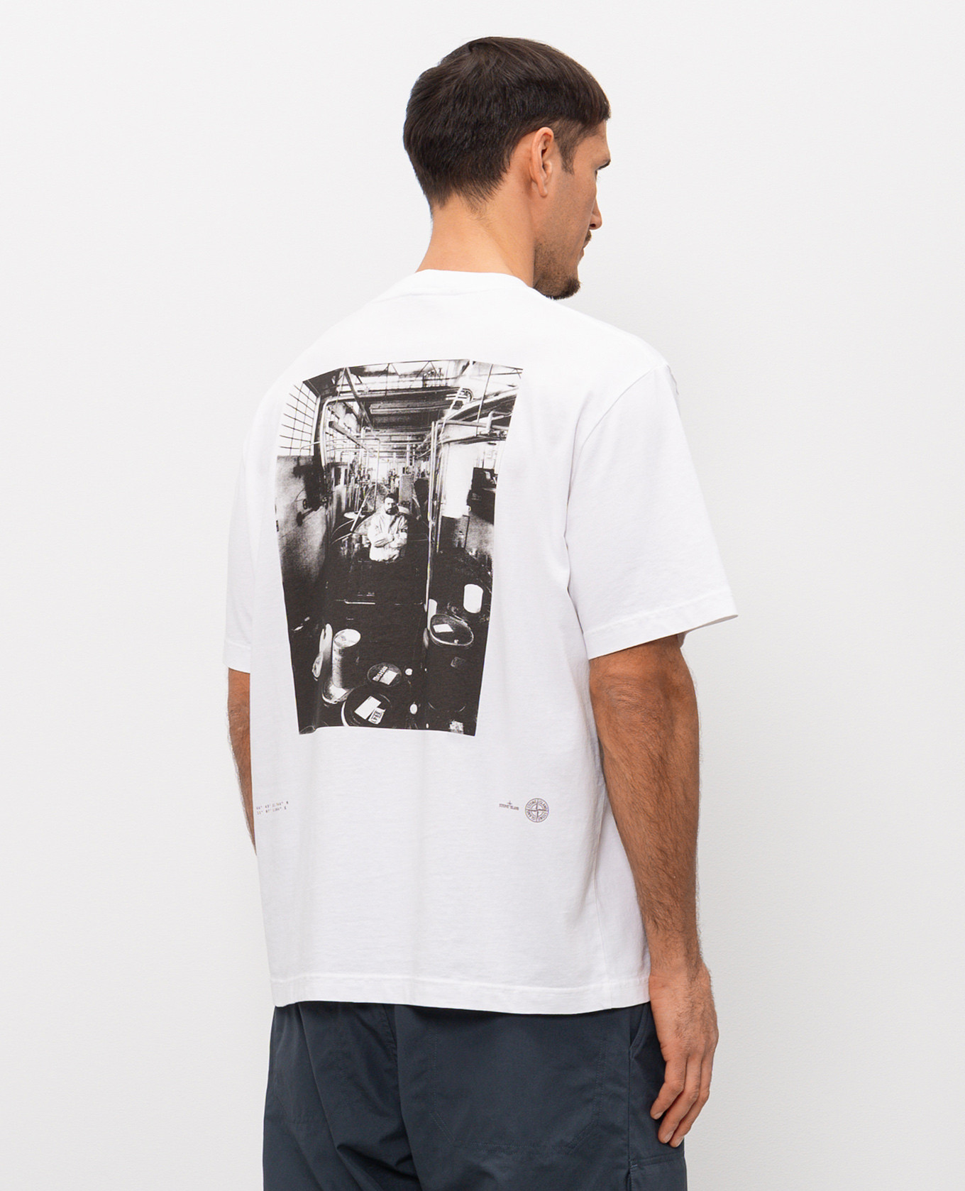 

White T-shirt with Carlo print Stone Island
