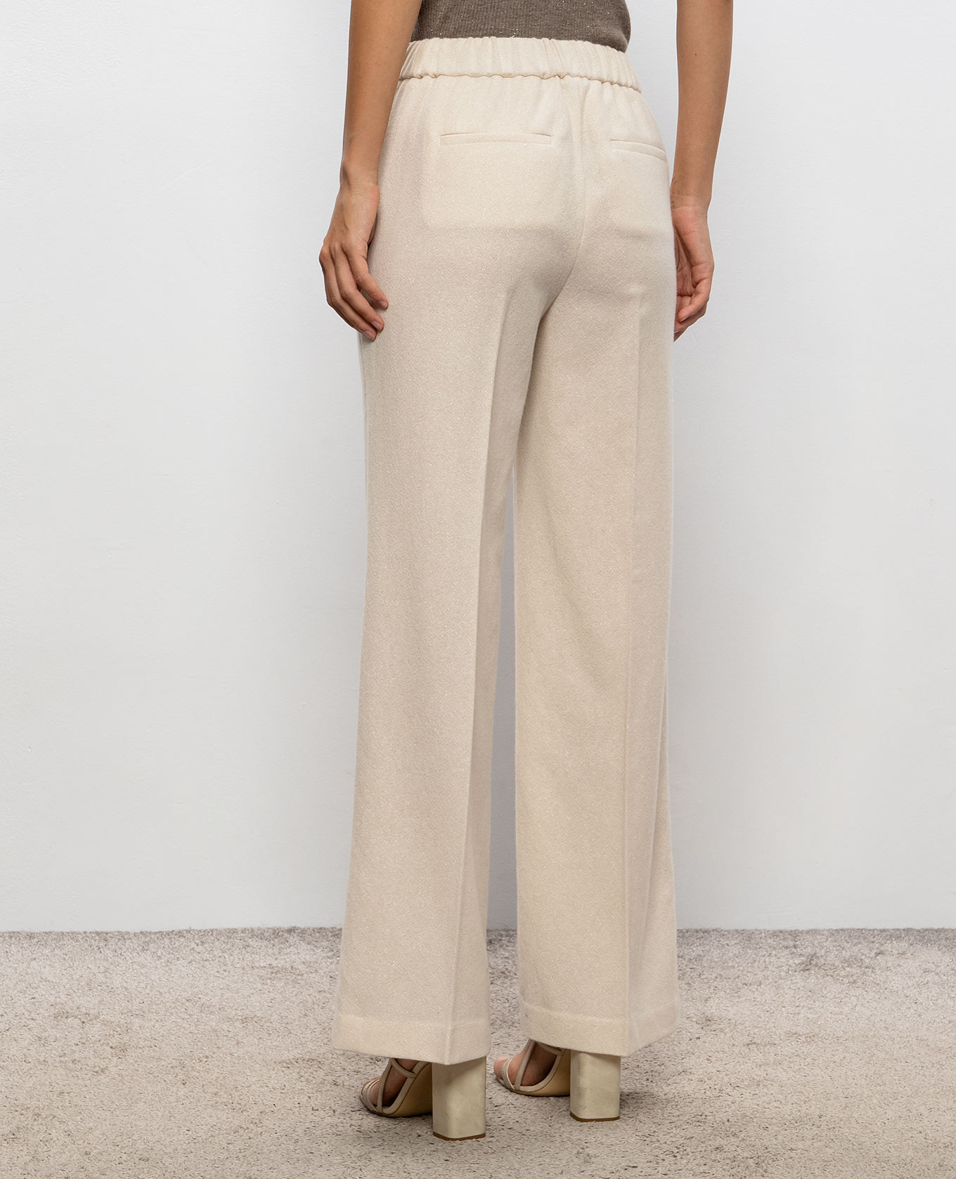 Beige wool and cashmere pants Peserico 4