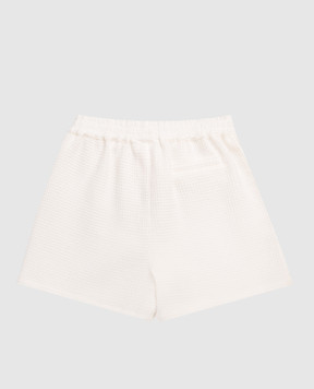 Dolce&Gabbana Children's ivory shorts with DG monogram logo patch L13Q97FU628