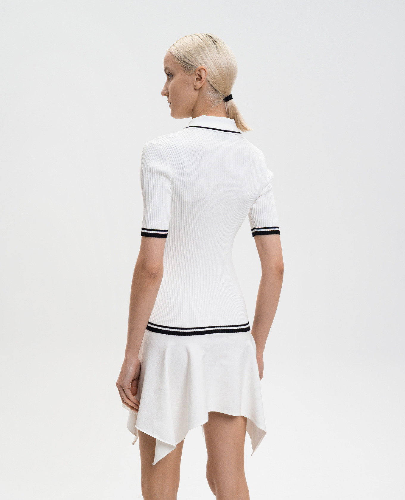 

White ribbed logo mini polo dress Off-White