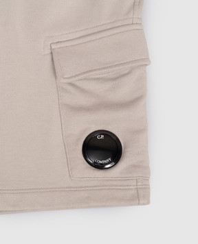 C.P. Company Children's gray shorts with logo patch CPQ002LCA691014