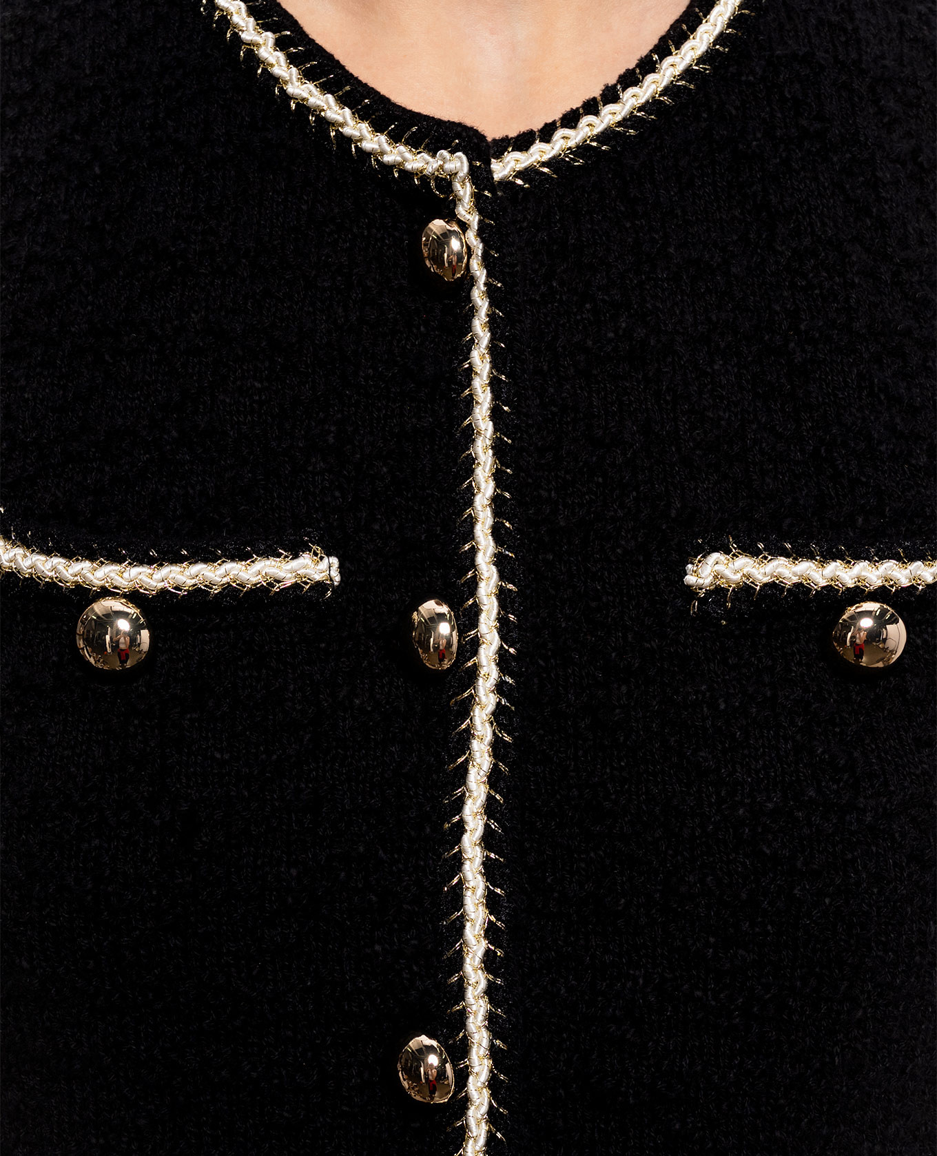 Black tweed dress with contrast trim Simkhai 5