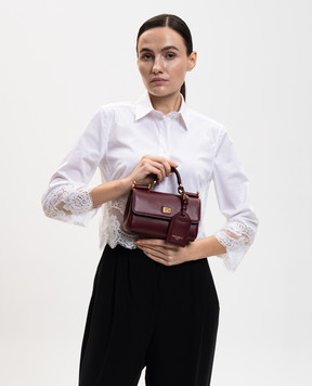 Dolce&Gabbana Burgundy leather bag My Sicily BB7864B7321