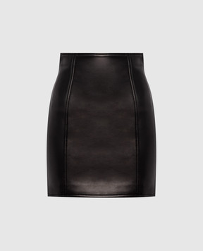 Balmain Black leather mini skirt HF1LBB54LE35