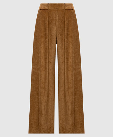 Bruine corduroy palazzo broek ASPEN