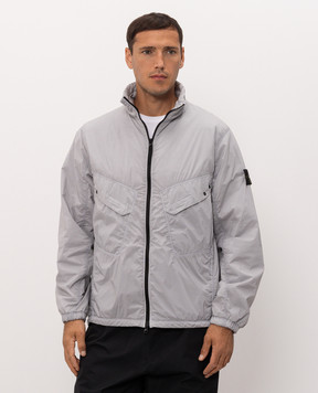 Stone Island Blue jacket with logo patch L2S15Q100021S0474